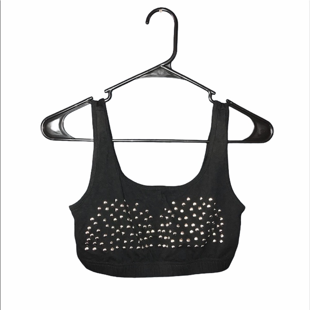 Black studded crop top / bralette - S